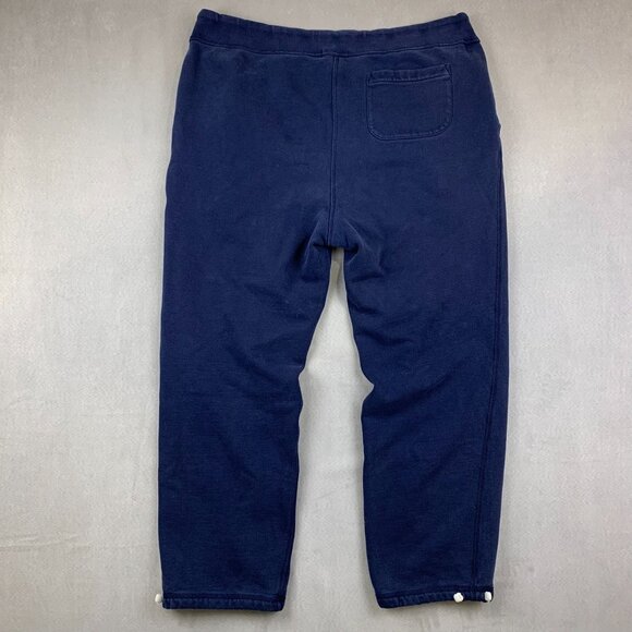 Ralph Lauren Polo Men Sweatpants 2XL Navy Blue Fleece Joggers Drawstring Tapered - Picture 12 of 14